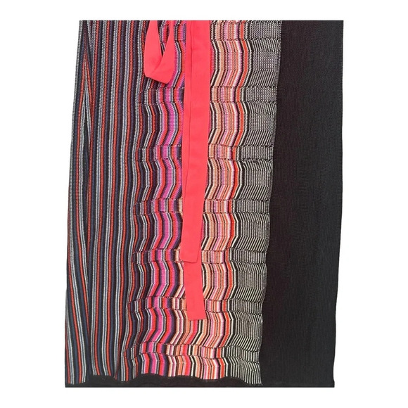 Trina Turk Dress Black Pink Orange Stripped Knit 3/4 Sleeve Midi Dress Sz: S/P - Picture 3 of 8